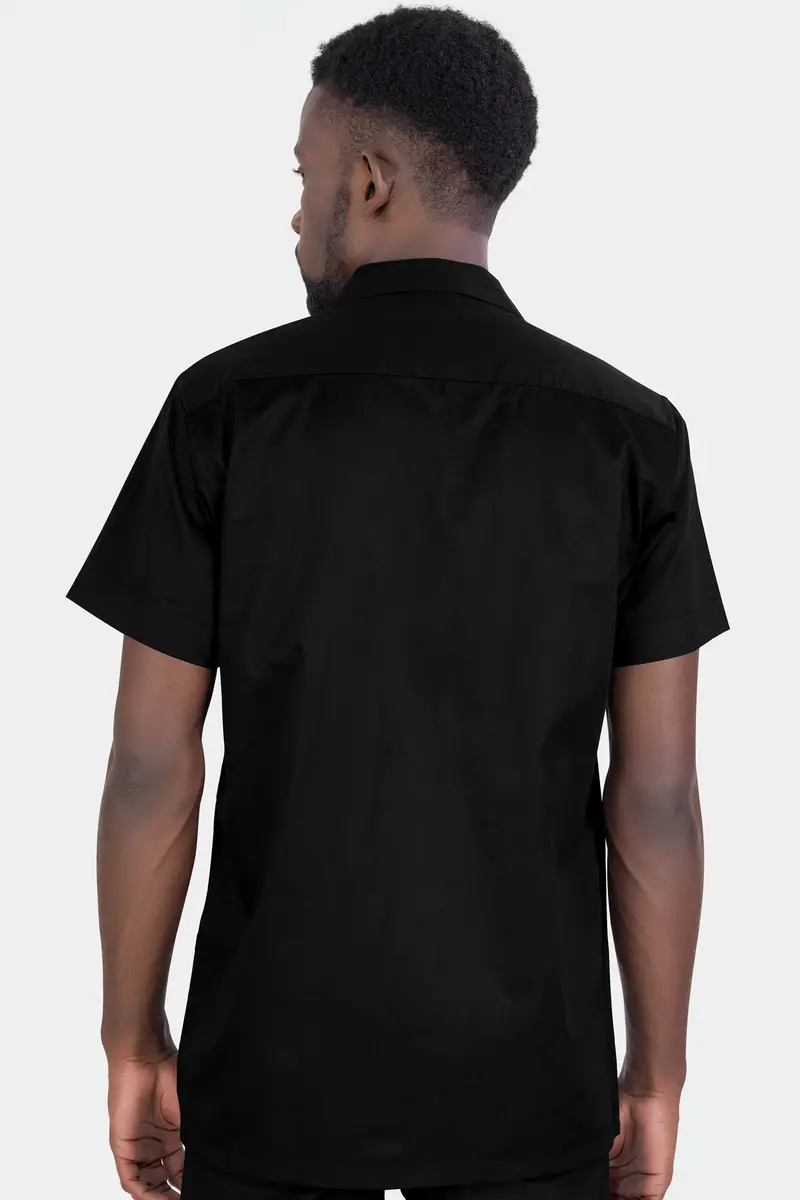 Jade Black Premium Cotton Half Sleeved Shirt 7
