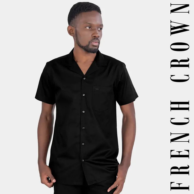 Jade Black Premium Cotton Half Sleeved Shirt 8