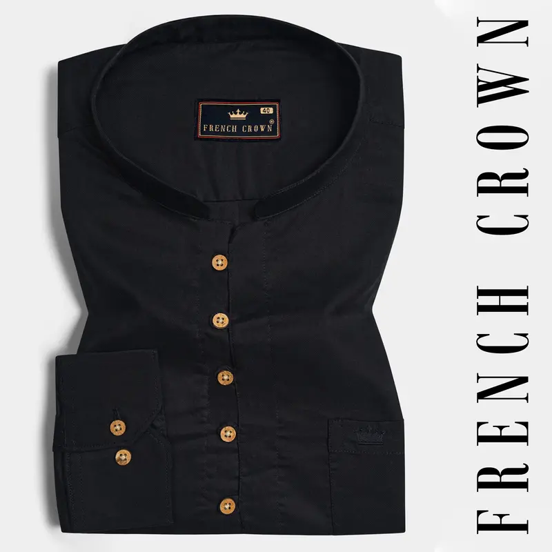 Jade Black Premium Cotton Kurta Shirt 1