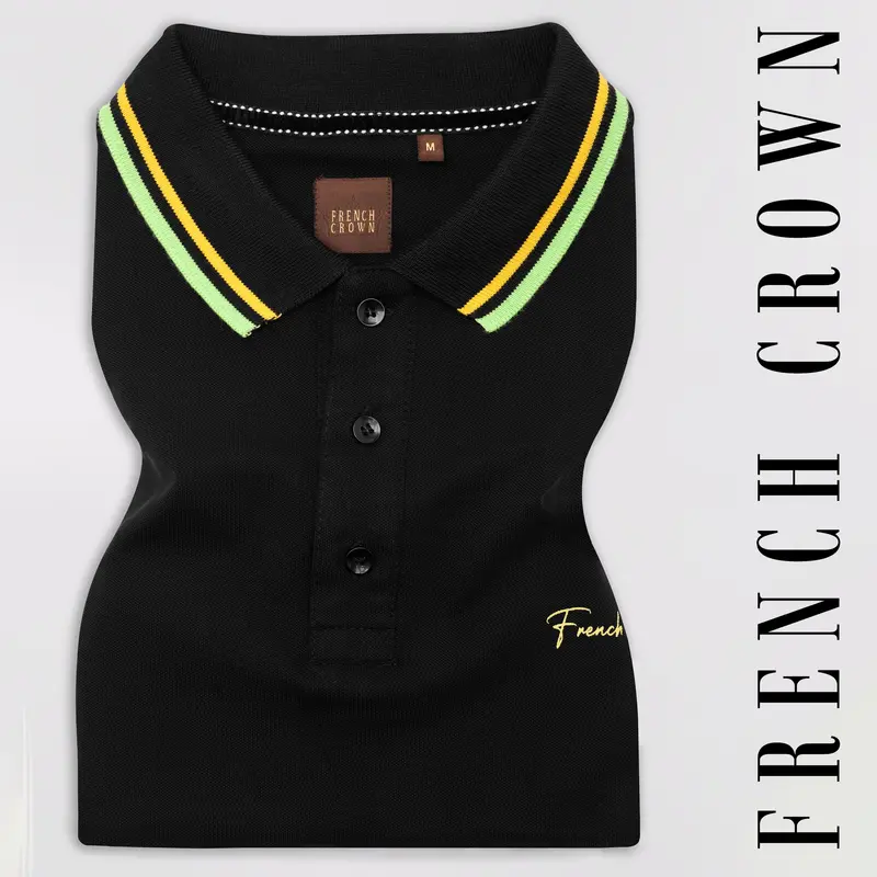 Jade Black Premium Cotton Pique Polo 1