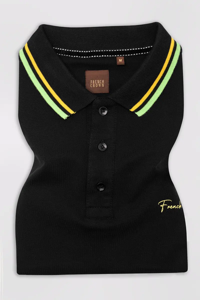 Jade Black Premium Cotton Pique Polo 2