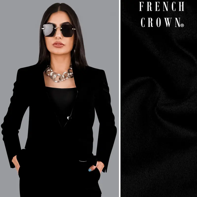 Jade Black Premium Cotton Women's Blazer 1