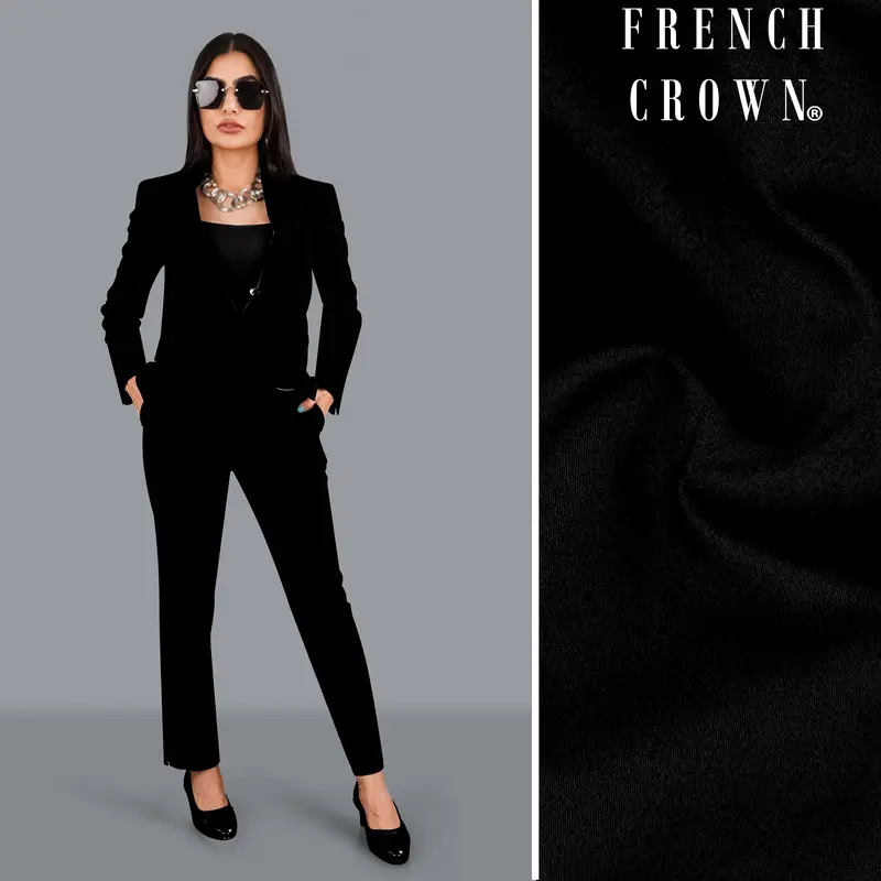 Jade Black Premium Cotton Women's Suit 1
