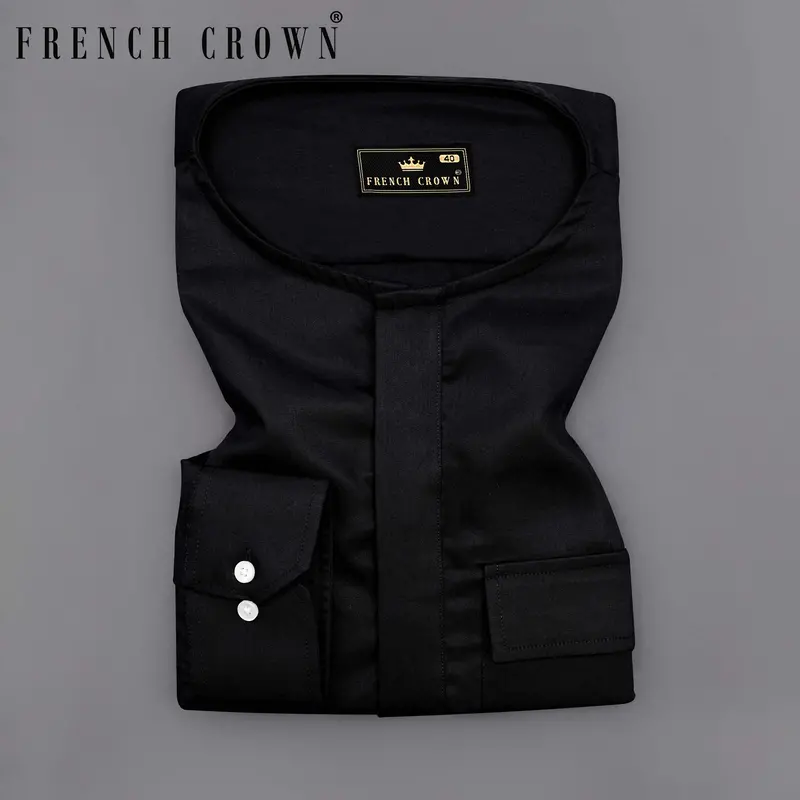 Jade Black Premium Tencel Designer Shirt 1