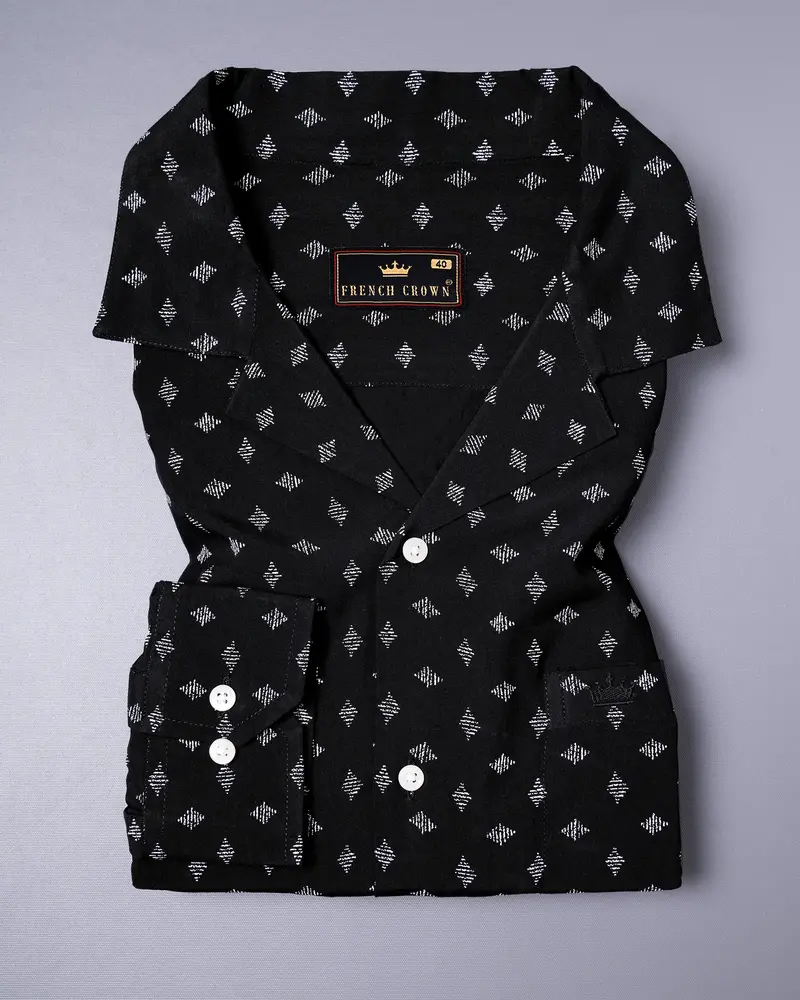 Jade Black Printed Premium Tencel Shirt 1
