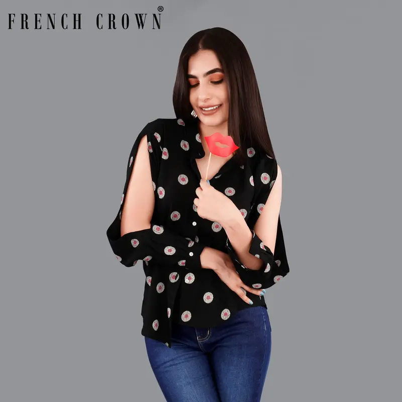 Jade Black Printed Premium Tencel Shirt 1