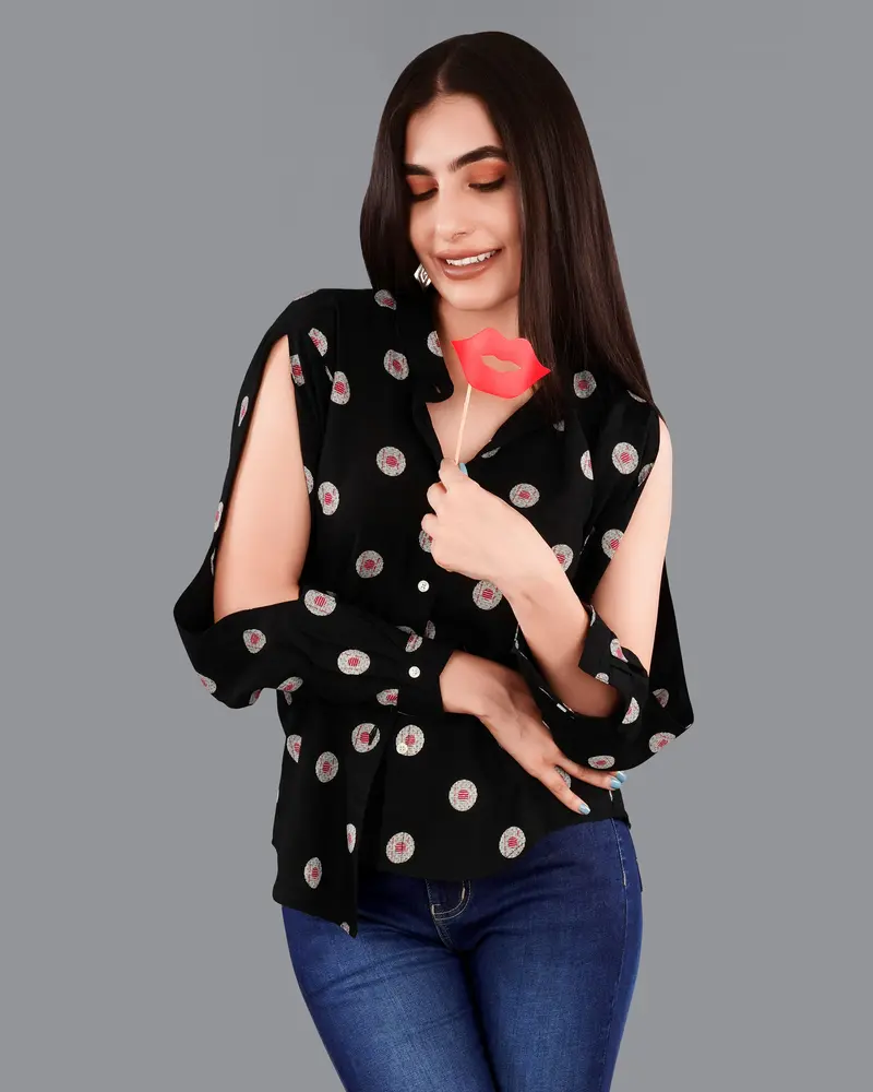 Jade Black Printed Premium Tencel Shirt 2