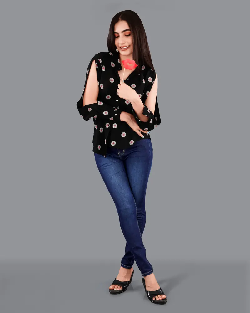 Jade Black Printed Premium Tencel Shirt 3