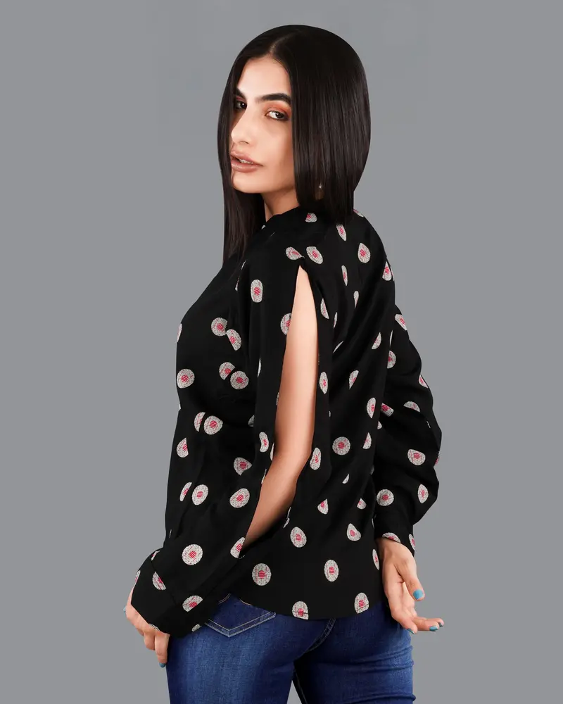 Jade Black Printed Premium Tencel Shirt 4