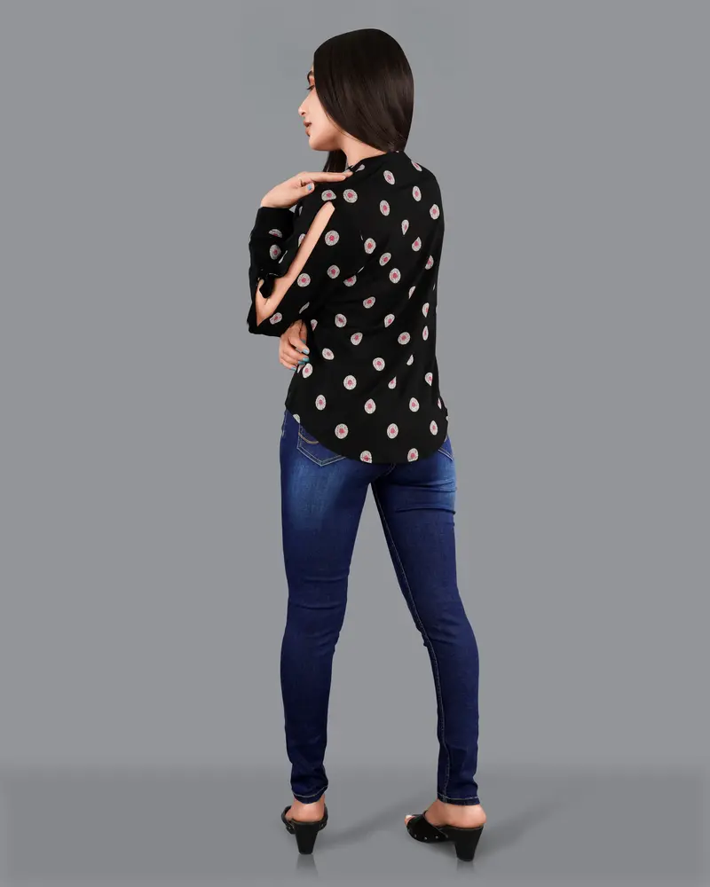 Jade Black Printed Premium Tencel Shirt 5