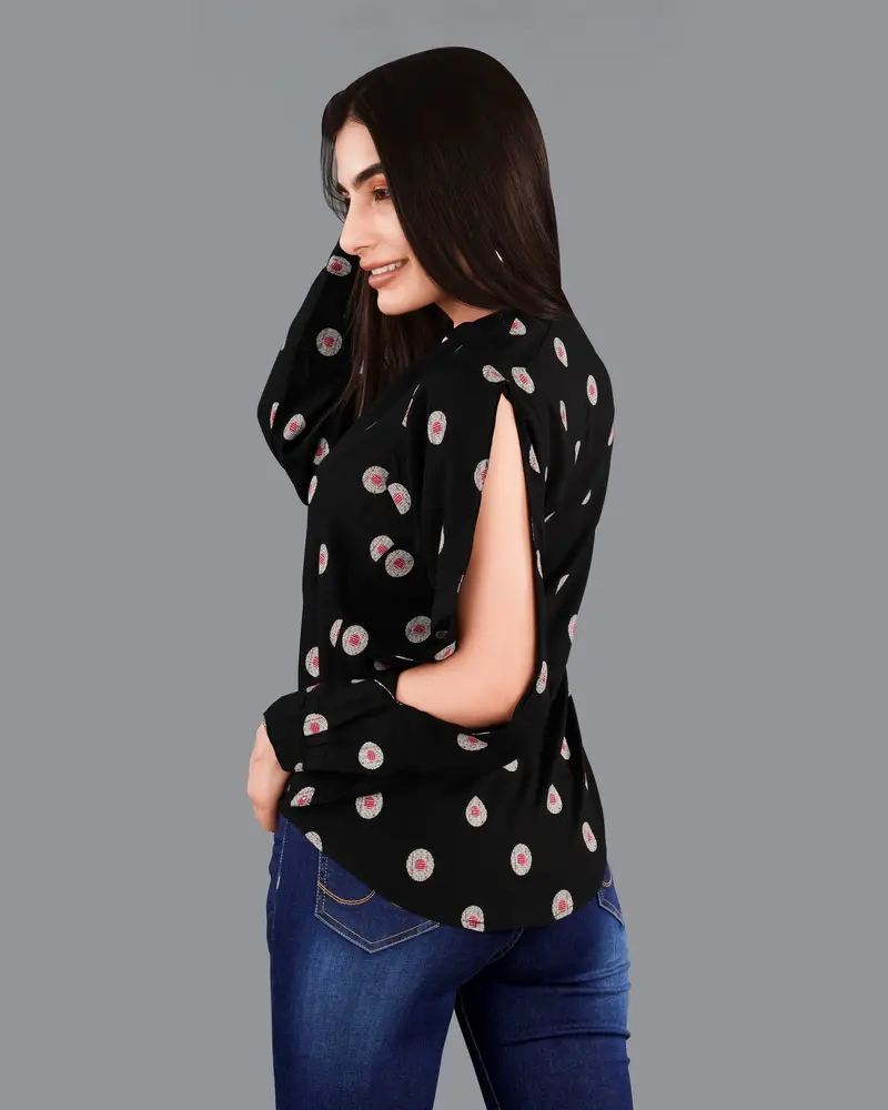 Jade Black Printed Premium Tencel Shirt 6