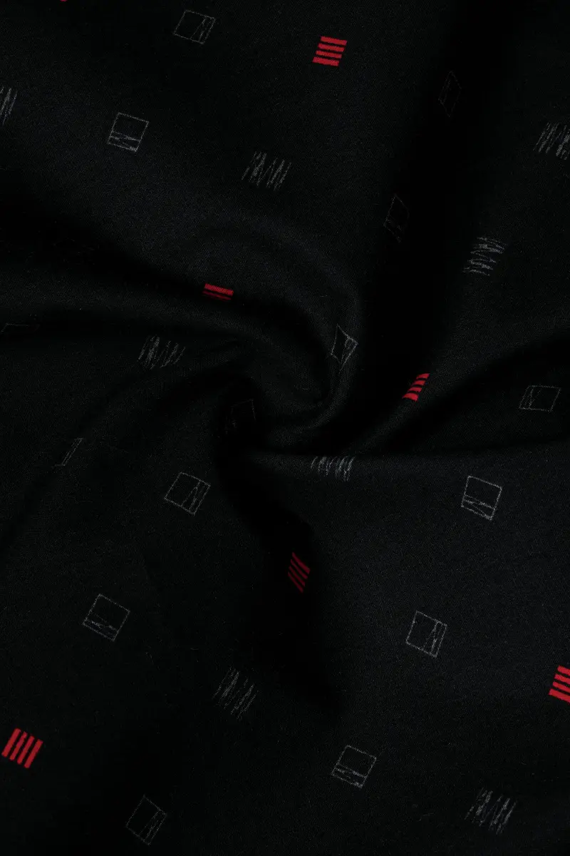 Jade Black Printed Subtle Sheen Super Soft Premium Cotton Shirt 2