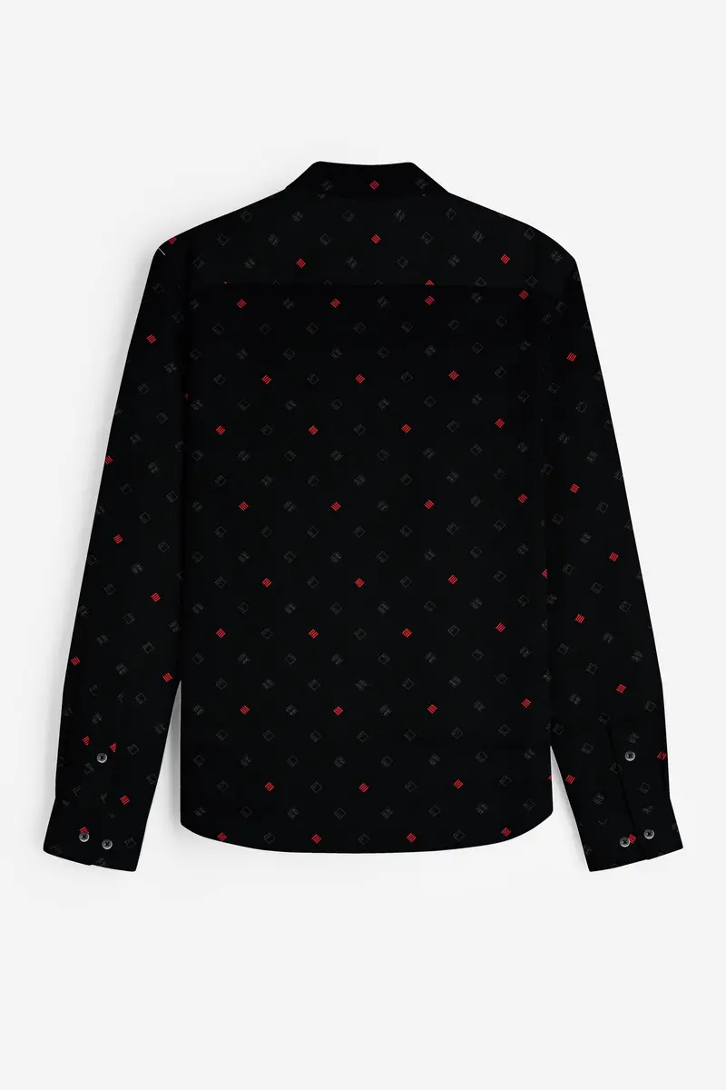 Jade Black Printed Subtle Sheen Super Soft Premium Cotton Shirt 5