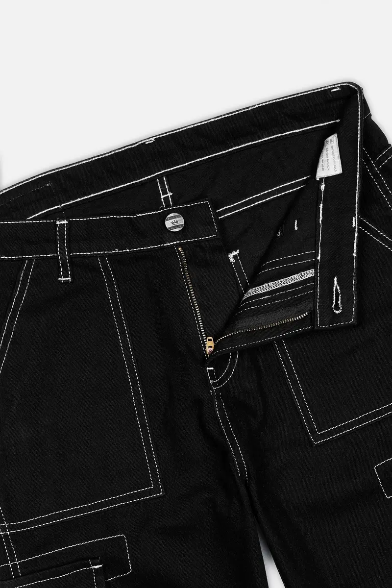 Jade Black Rinse Wash Cargo Denim 6
