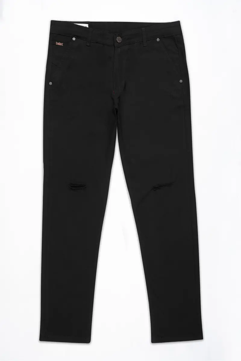 Jade Black Rinse Wash Mildly Distressed Stretchable Denim 2
