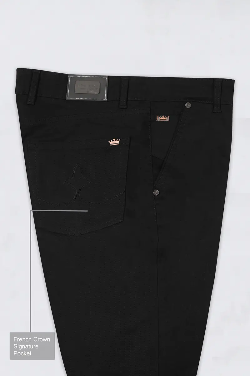 Jade Black Rinse Wash Mildly Distressed Stretchable Denim 7
