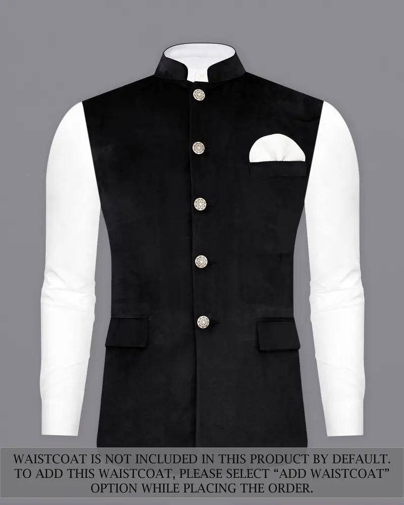 Jade Black Single Breasted Velvet Designer Suit 16