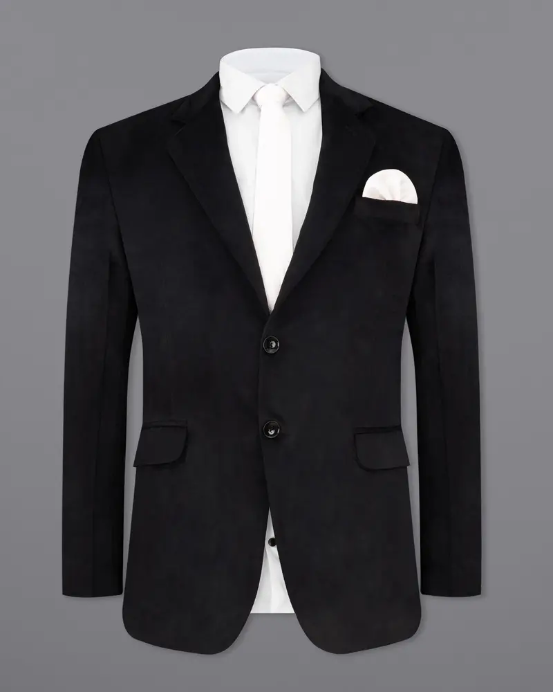 Jade Black Single Breasted Velvet Designer Suit 9