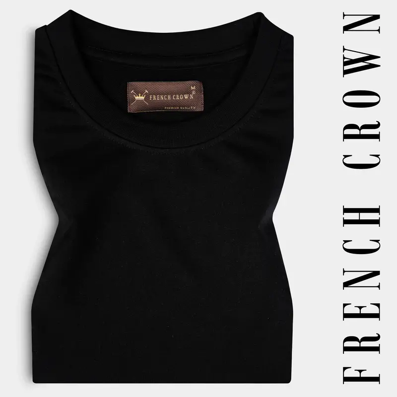 Jade Black Solid Heavyweight Premium Cotton Oversized T Shirt 1