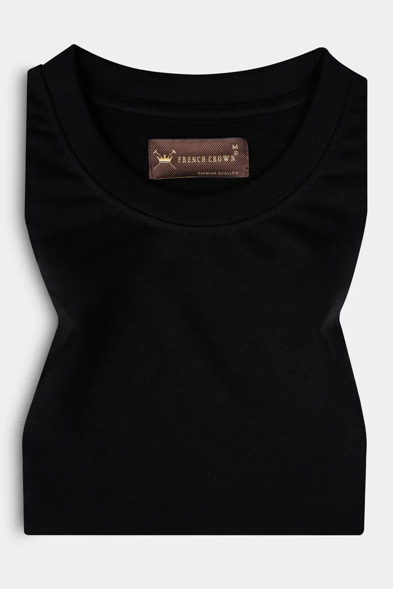Jade Black Solid Heavyweight Premium Cotton Oversized T Shirt 2