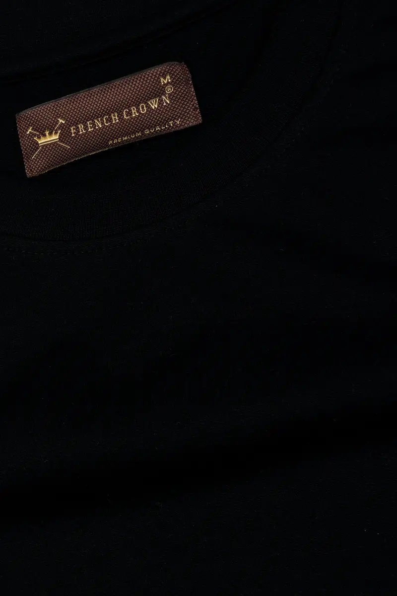 Jade Black Solid Heavyweight Premium Cotton Oversized T Shirt 5