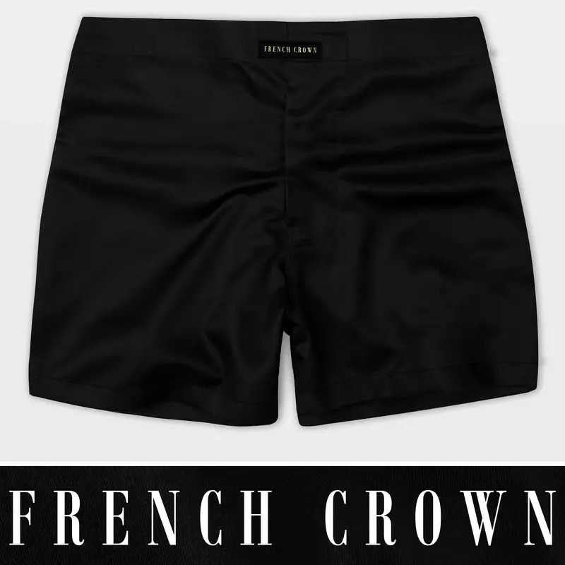 Jade Black Solid Premium Cotton Boxer 1