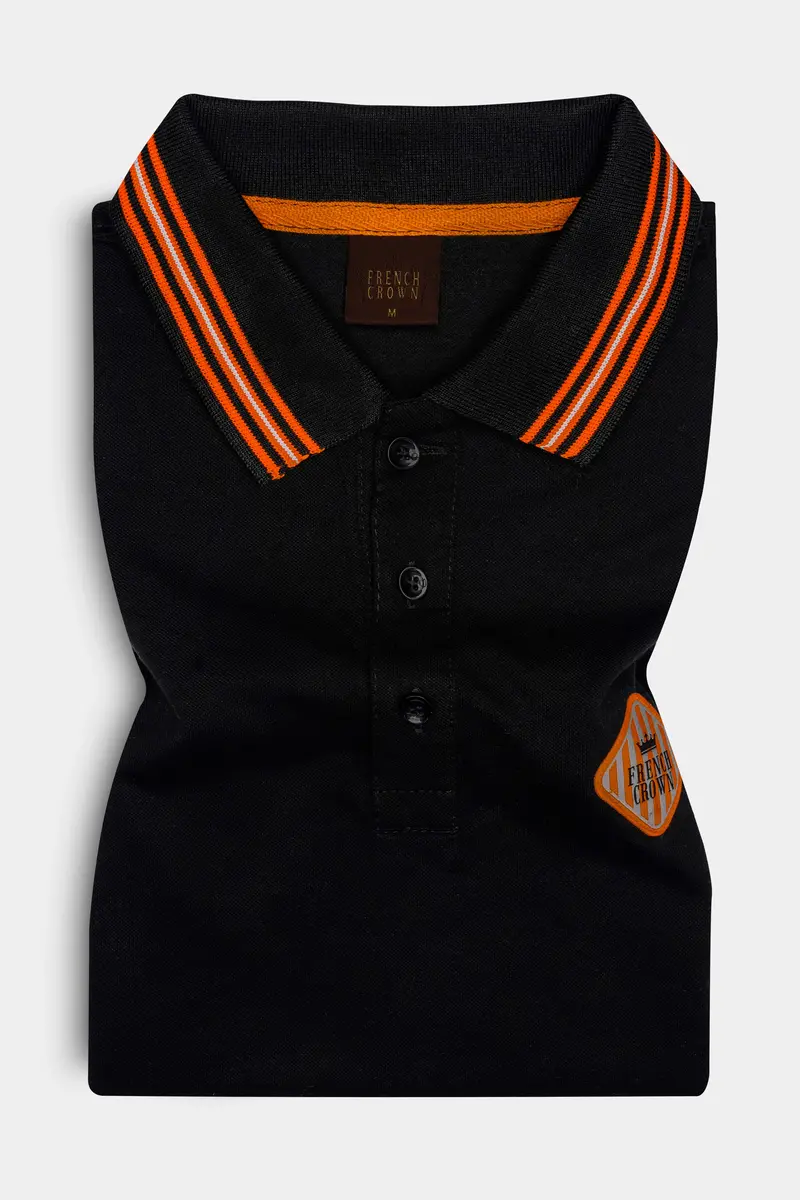 Jade Black Solid Premium Cotton Pique Polo 2