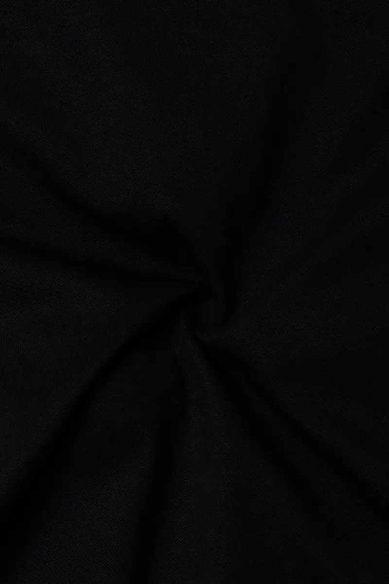Jade Black Solid Premium Cotton Pique Polo 3
