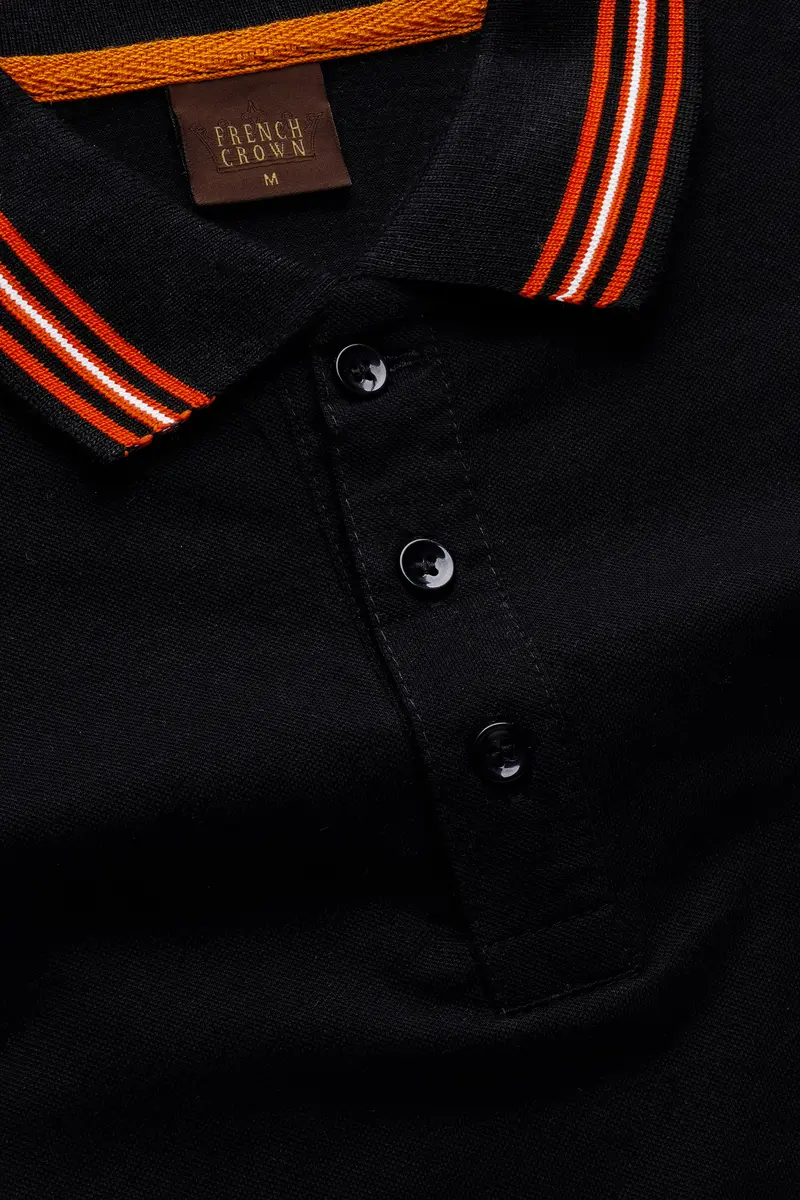 Jade Black Solid Premium Cotton Pique Polo 4