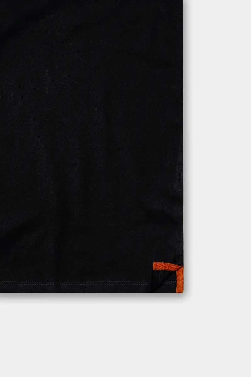 Jade Black Solid Premium Cotton Pique Polo 5
