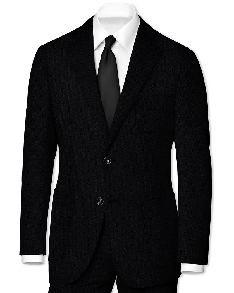 Jade Black Solid Tweed Blazer 1