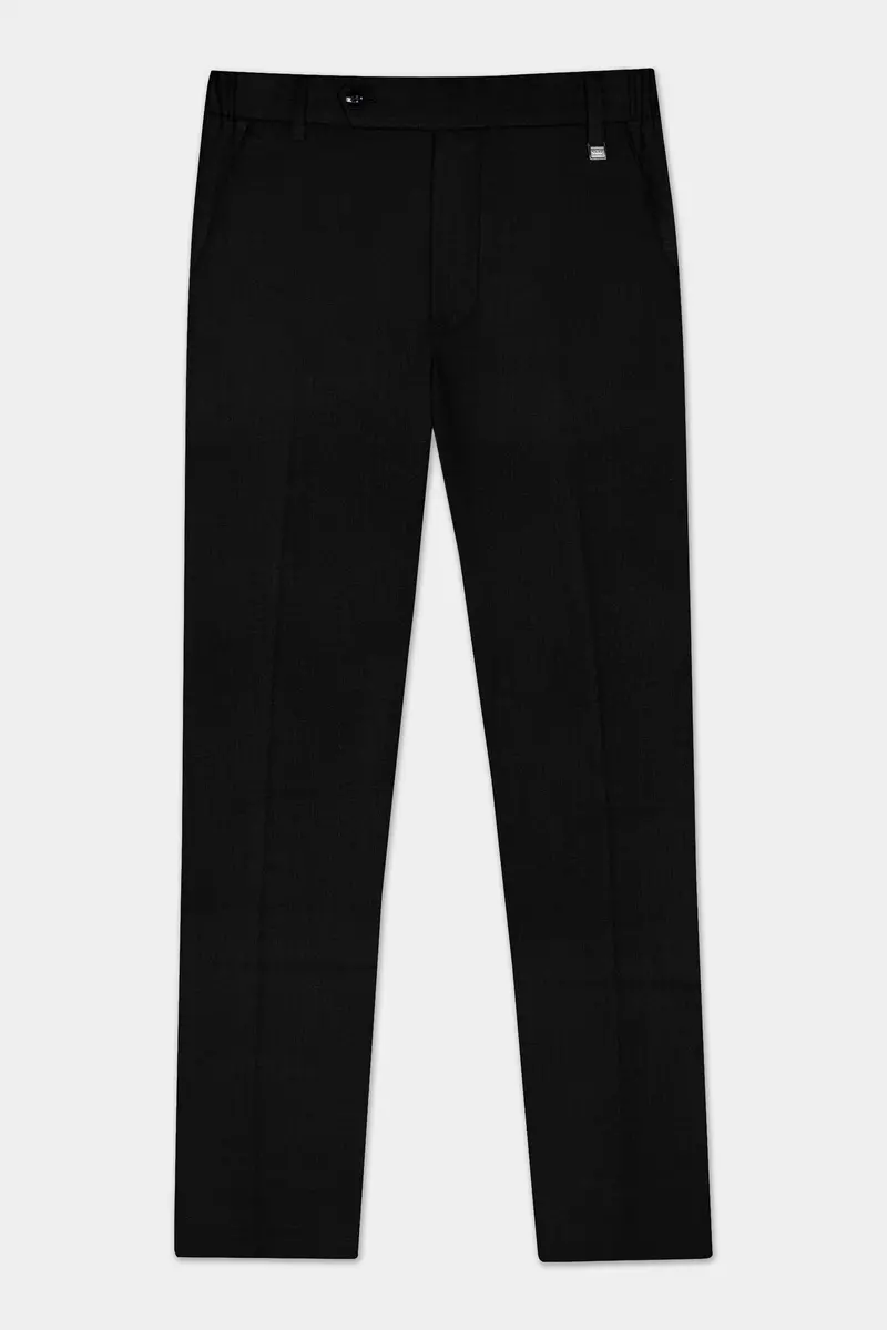 Jade Black Solid Wool Blend Stretchable Waistband Pant 7