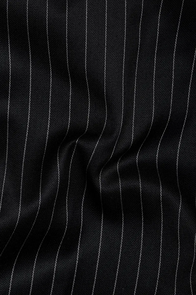 Jade Black Striped Cross Placket Bandhgala Blazer 3