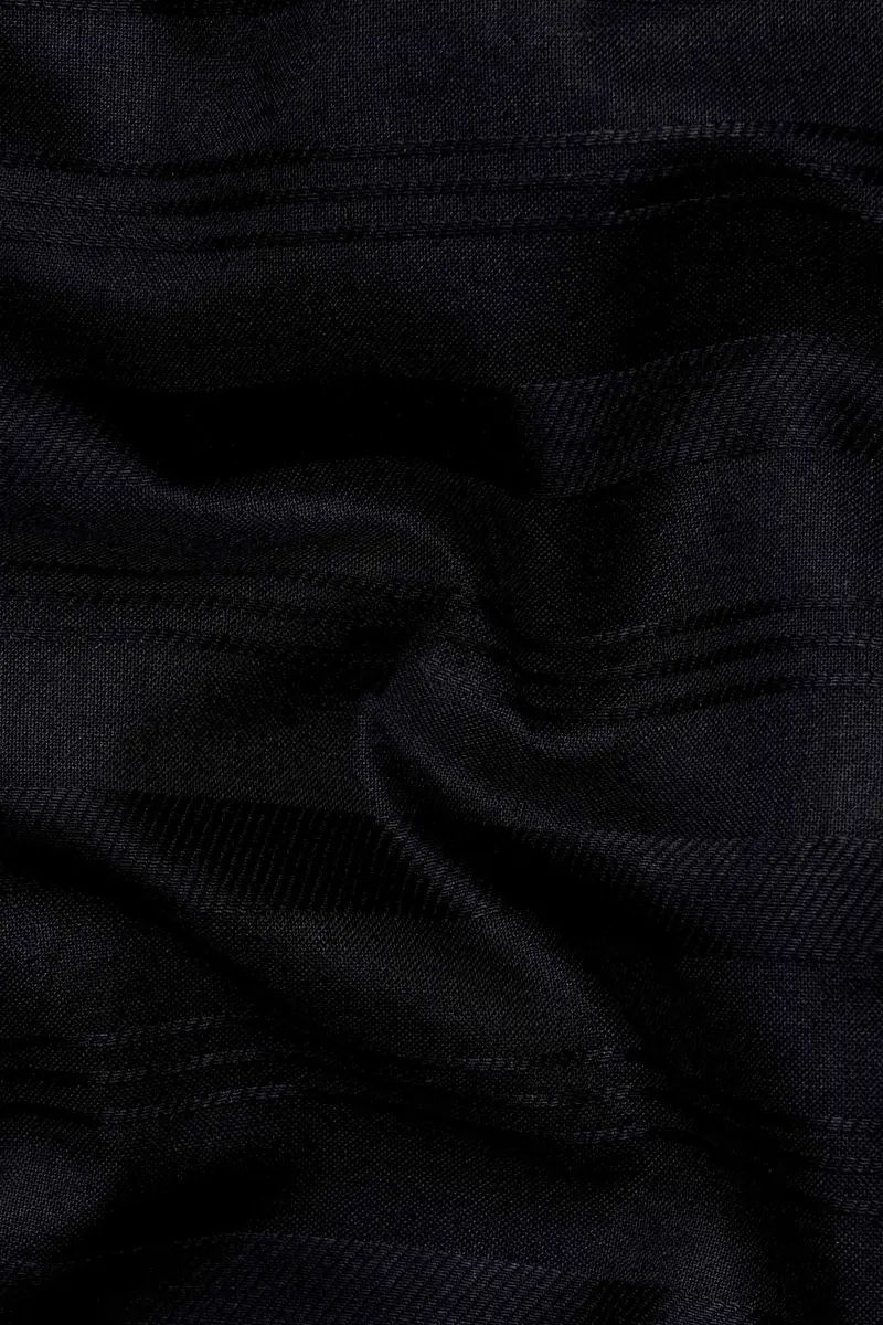 Jade Black Striped Dobby Textured Premium Giza Cotton Shirt 2