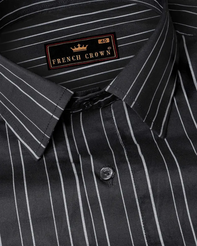 Jade Black Striped Super Soft Premium Cotton Shirt 1