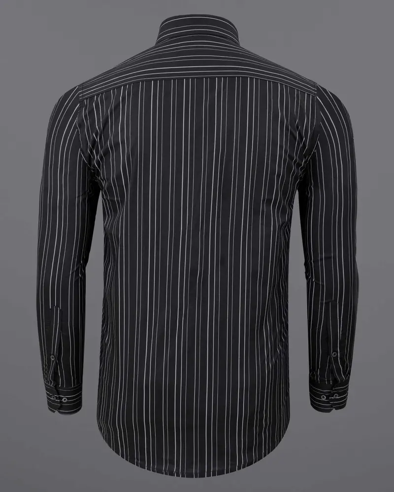 Jade Black Striped Super Soft Premium Cotton Shirt 6
