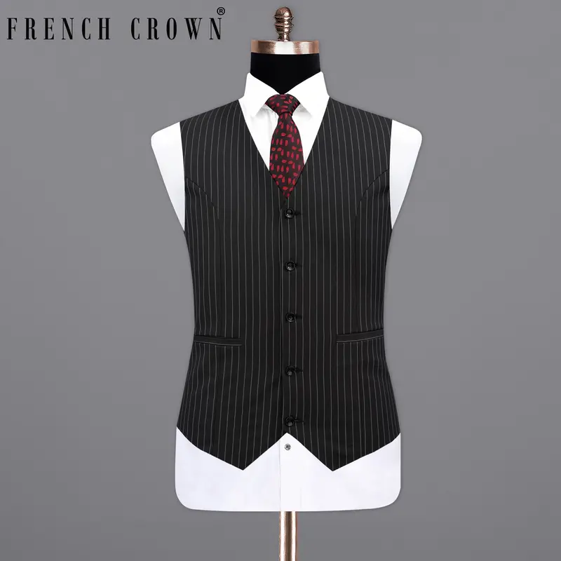Jade Black Striped Waistcoat 1