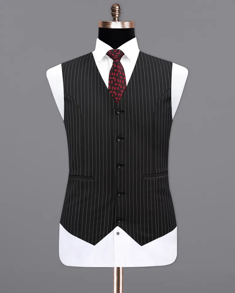 Jade Black Striped Waistcoat 2