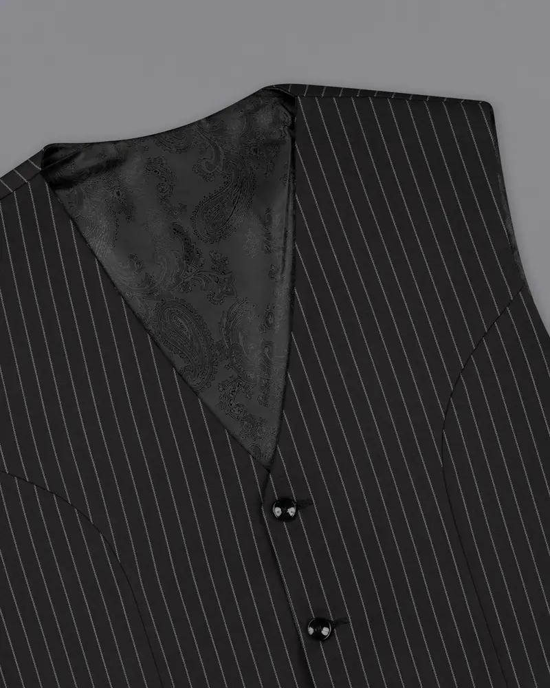 Jade Black Striped Waistcoat 4