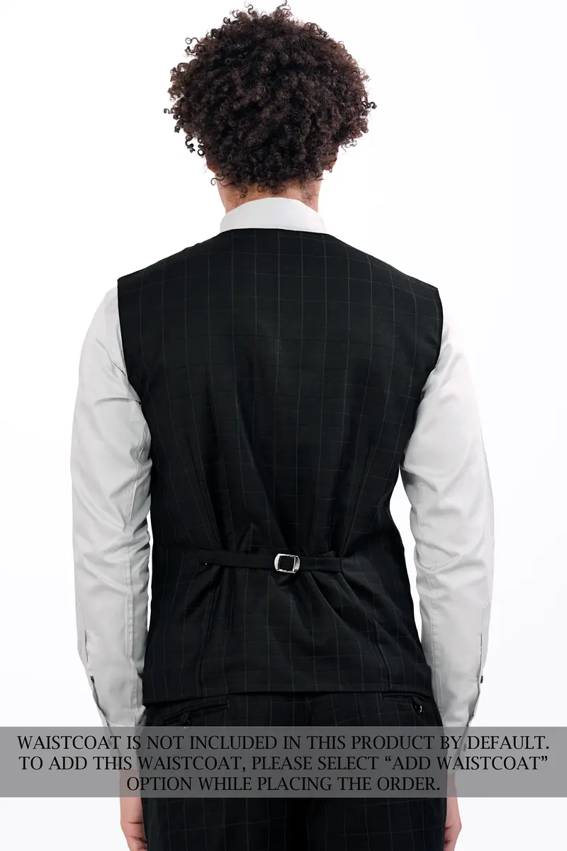 Jade Black Subtle Checkered Wool Rich Suit 5