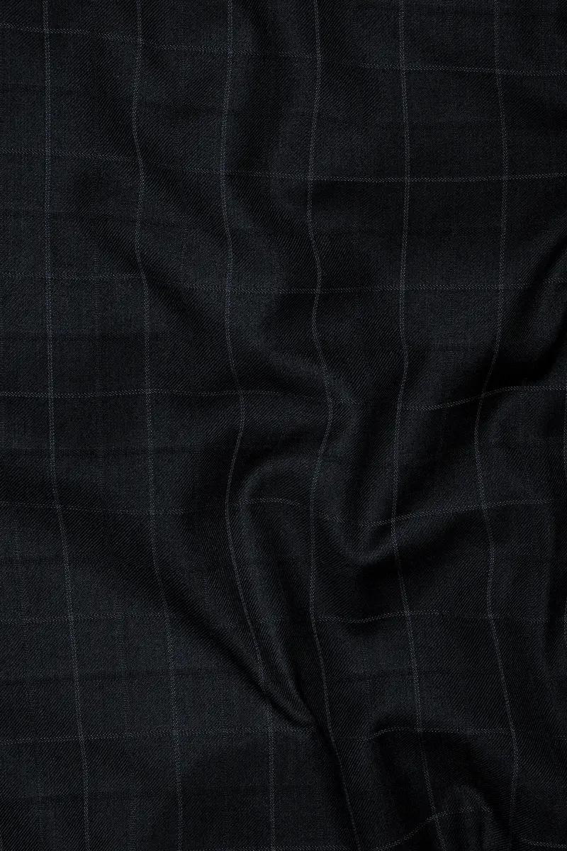 Jade Black Subtle Checkered Wool Rich Waistcoat 3