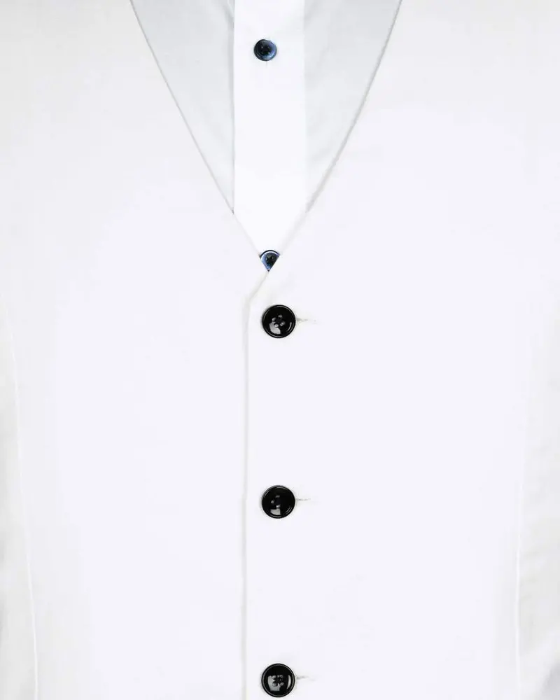 Jade Black Subtle Sheen And Bright White Reversible Waistcoat 7
