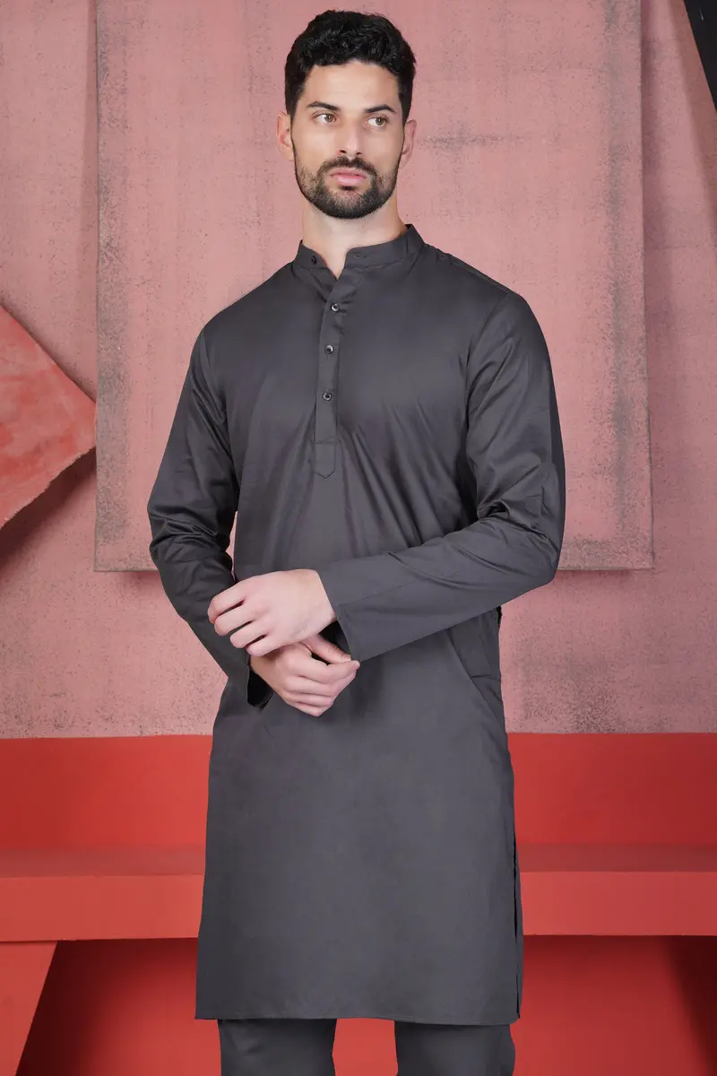 Jade Black Subtle Sheen Super Soft Premium Cotton Kurta Old-115 (Copy) 1