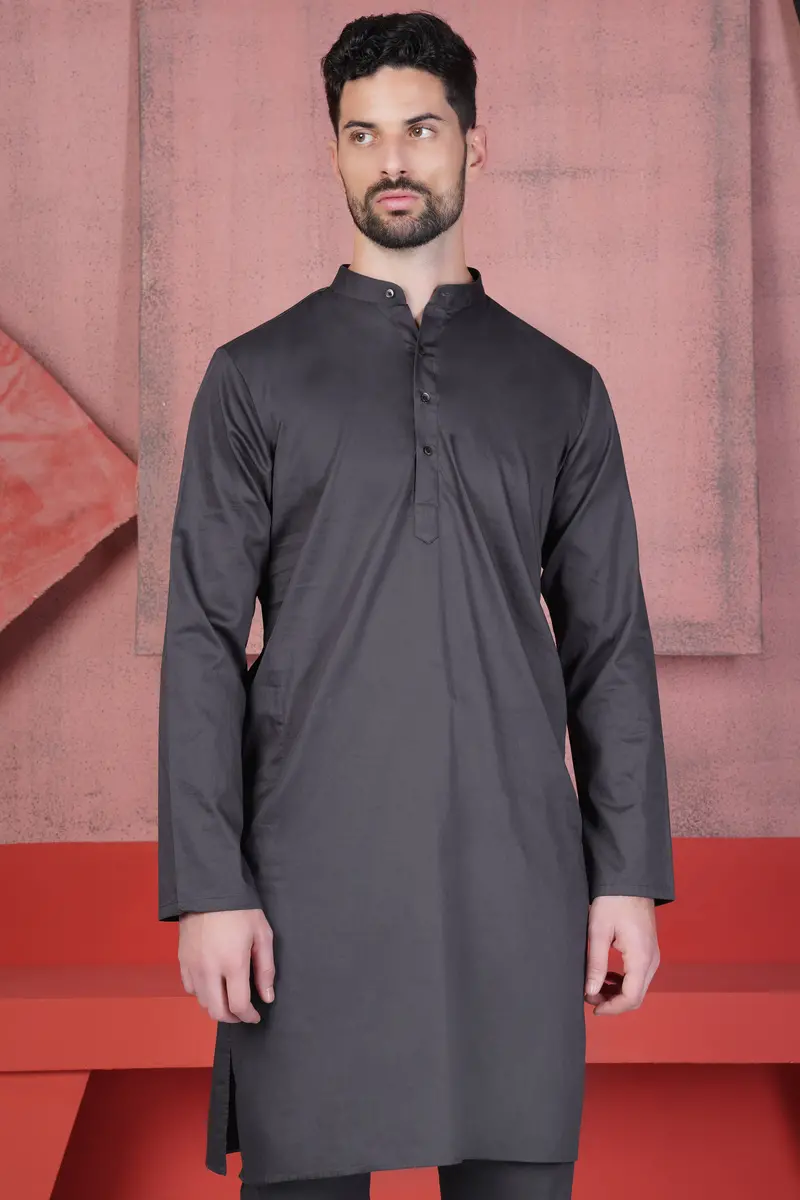 Jade Black Subtle Sheen Super Soft Premium Cotton Kurta Old-115 (Copy) 2