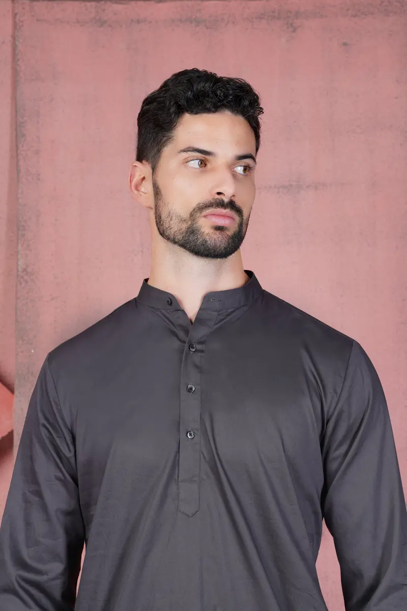 Jade Black Subtle Sheen Super Soft Premium Cotton Kurta Old-115 (Copy) 4