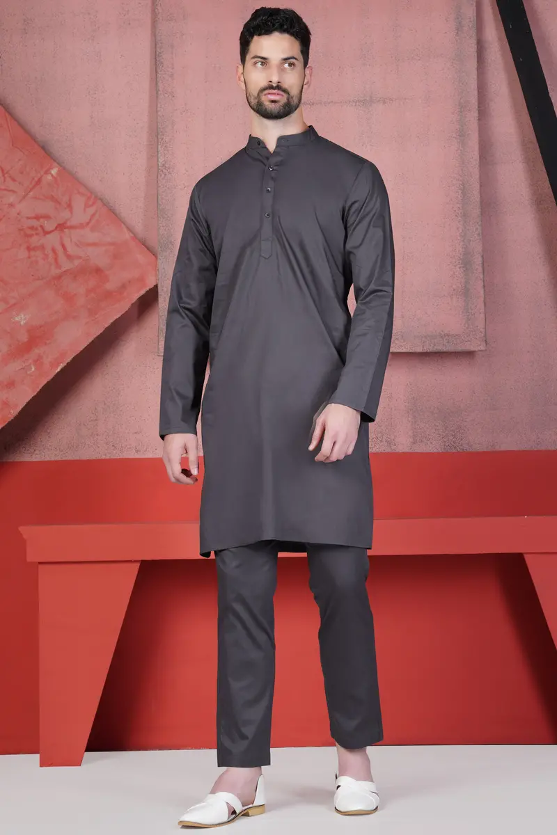 Jade Black Subtle Sheen Super Soft Premium Cotton Kurta Old-115 (Copy) 5
