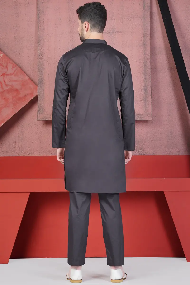 Jade Black Subtle Sheen Super Soft Premium Cotton Kurta Old-115 (Copy) 6