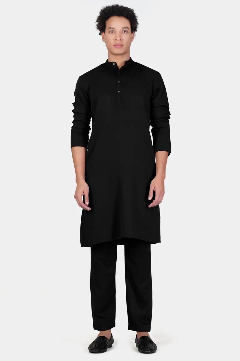 Jade Black Subtle Sheen Viscose Kurta Set 2