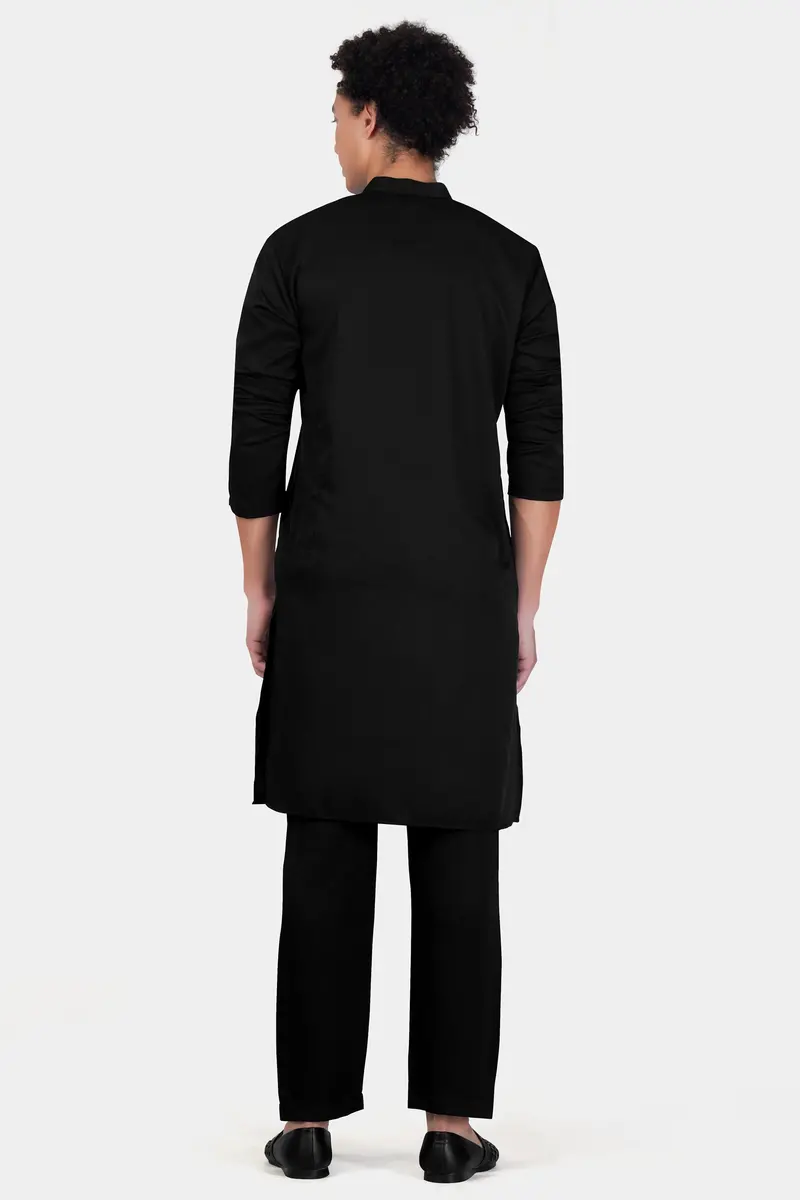Jade Black Subtle Sheen Viscose Kurta Set 6