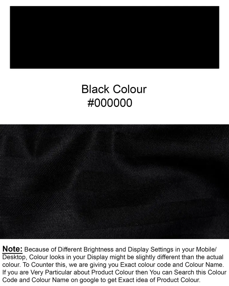 Jade Black Subtle Striped Dobby Textured Premium Giza Cotton Shirt 8